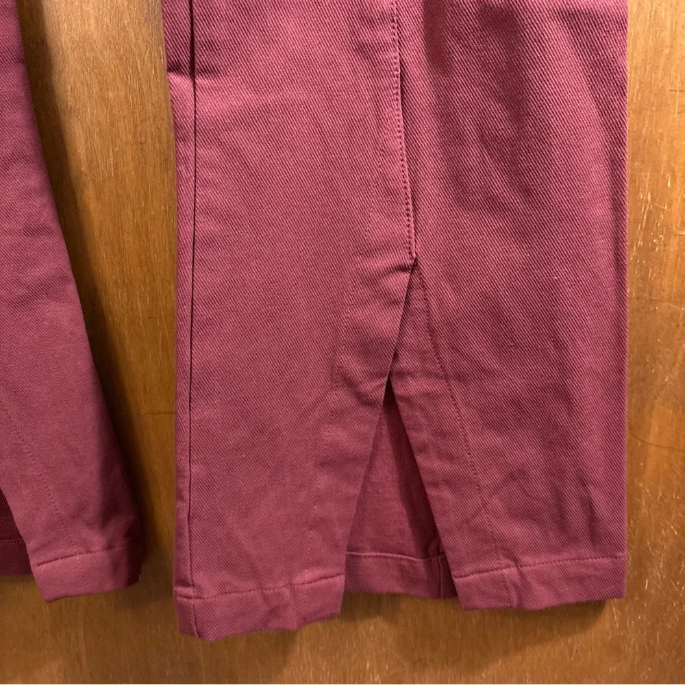 Free People Real Deal High Rise Slit Flare Pants Burgundy 70s Hippie Disco Boho